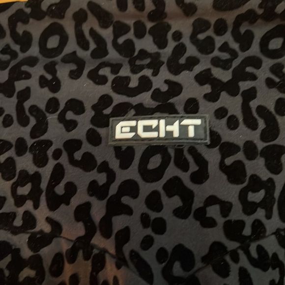 Echt black/grey velvet leopard print active leggings - Picture 5 of 11